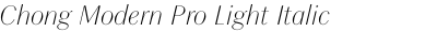 Chong Modern Pro Light Italic